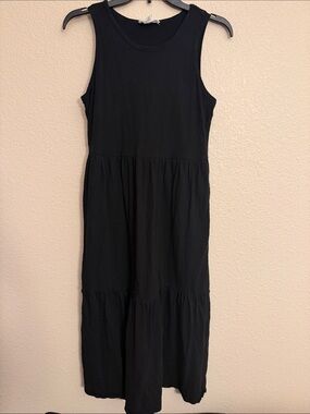 Lucky Brand Black Sleeveless Tiered Maxi Dress
